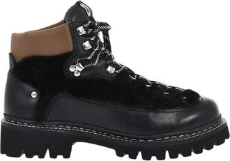 Dsquared2 Black Leather Combat Boots