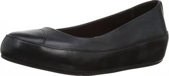 FitFlop Womens Due Leather Flats In All Black