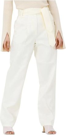 Notes du Nord Beige Caitlyn Broeken voor Dames - Dames - Straight fit broeken - Beige - L - Broeken