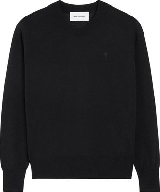 Ami Quota Sweater met Ronde Hals en Contrasterend Ami de Coeur - Heren - Sweatshirts - Zwart - L - Hoodies & sweatvesten