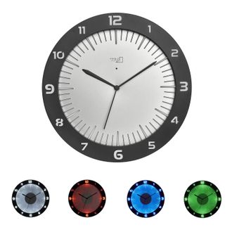 TFA Dostmann Tfa Dostmann - Lumoclock 60.3553 - Reloj De Pared Con Luz Led (9 Variantes De Color, 30 Cm), Color Gris