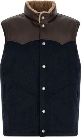 Brunello Cucinelli Gilet van Wol - Heren - Bodywarmers - Blauw - L - Wol - Jassen
