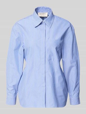 Max & Co. Shaped Fit Langarmbluse aus reiner Baumwolle Modell LEBBRO in Hellblau, Gr&ouml;&szlig;e 34