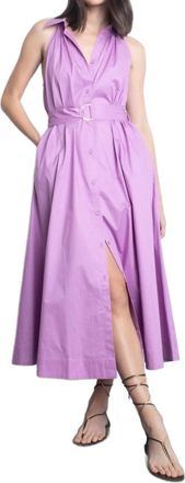 Karina Grimaldi Trinidad Button-Front Midi Dress In Lavender