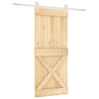 vidaXL Puerta Corredera Natural Y Blanco 90 X 210 Cm Vidaxl