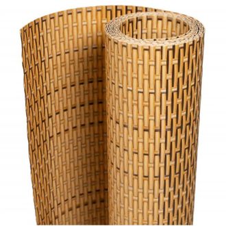 vidaXL Toldo Para Balc&oacute;n Rat&aacute;n Sint&eacute;tico Marr&oacute;n Claro 1000x100 Cm Vidaxl