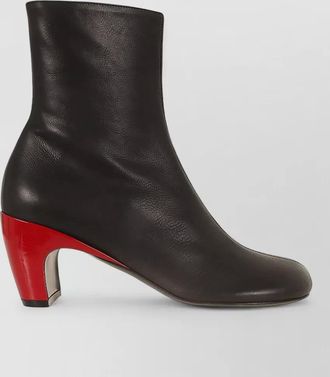 Dries Van Noten smooth leather ankle boots rounded toe heel