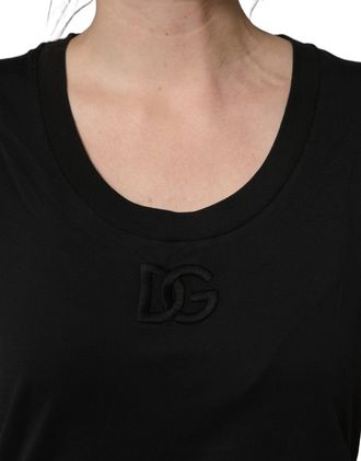 Dolce & Gabbana Womens Black Cotton Short-Sleeve Crew Neck T-Shirt