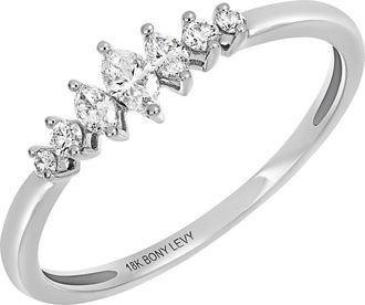 Bony Levy 18K White Gold Graduated Round & Marquise Diamond Ring - 0.23ct. at Nordstrom Rack, Size 7