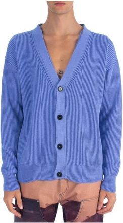 Msgm Heren Paars Katoenen T-shirt - Heren - Vesten - Blauw - M - Katoen - Truien & Vesten