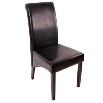 Hhg Hhg - Nunca Usado] Juego De 2 Sillas De Comedor Silla De Cocina Silla M37, Cuero, Negro, Pies Oscuros