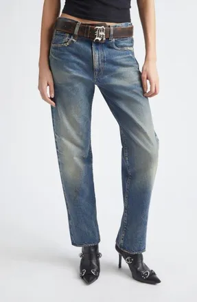 R13 Boyfriend Straight Leg Jeans in Bowery Indigo at Nordstrom, Size 31