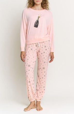 Honeydew Intimates Star Seeker Brushed Jersey Pajamas in Champagne Stars at Nordstrom, Size X-Small