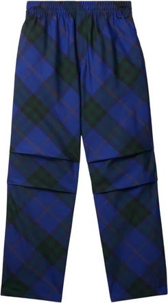 Burberry Check-Pattern Twill Trousers, Size Medium