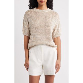 Mango Paquita Speckled Knit Cotton Blend Sweater in Beige at Nordstrom, Size X-Large