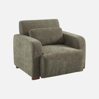 Sweeek Sill&oacute;n De Tela Con Patas De Madera De Hevea