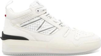 Moncler Witte Leren Sneakers Aw 23 - Dames - Sneakers - Wit - 36 EU - Leer - Schoenen
