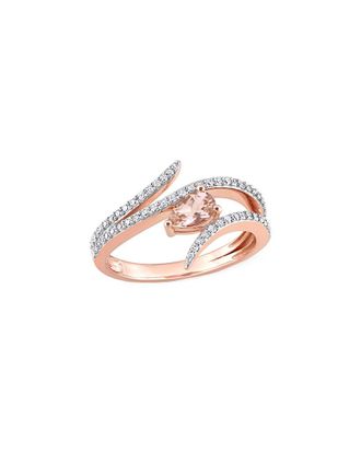 Rina Limor 10K Rose Gold 0.68 ct. tw. Diamond & Morganite Wrap Ring