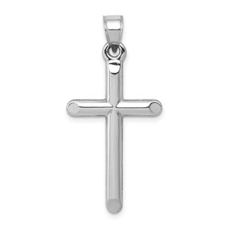 Diamond2Deal 14k White Gold Hollow Cross Pendant
