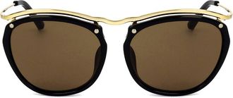 Linda Farrow DRIES VAN NOTEN DVN85 C6 Womens Sunglasses Black Size 50