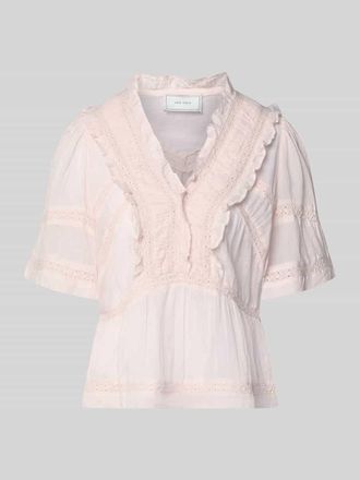Neo Noir Neo Noir Blusenshirt mit H&auml;kelspitze Modell Evienne in Pink, Gr&ouml;&szlig;e 34