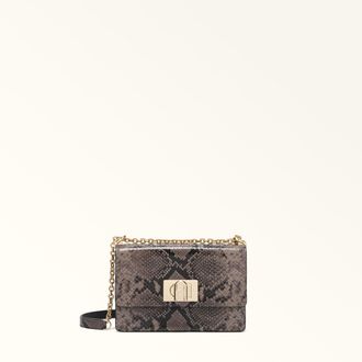 Furla 1927 Borsa A Tracolla Mini Toni Urban Gray Pelle Capra Con Stampa Aspide Lux Donna