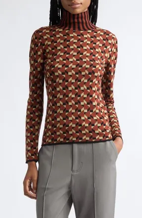 Zankov Merino Wool Jacquard Sweater in Brown at Nordstrom, Size X-Small