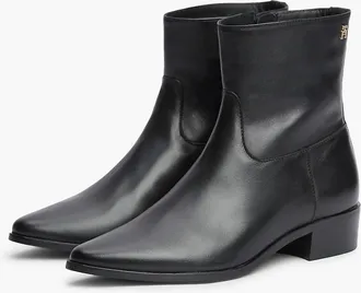 Tommy Hilfiger Womens Leather Ankle Boot - Black - US 6.5 / EU 37
