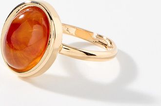 Simons Womens Orange oval stone ring