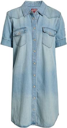 Lucky Brand Cotton Blend Denim Shirtdress in Mars Blue at Nordstrom, Size X-Small