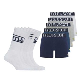 Lyle & Scott Tweed-cadeauset voor heren (set van 10 stuks) (Bloemen/Blauw)