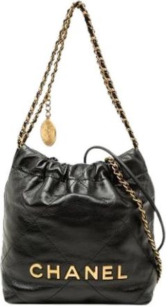 Chanel Pre-owned Quilted Satchel - Dames - Vintage Tas - Zwart - ONE Size - Leer - Vintage