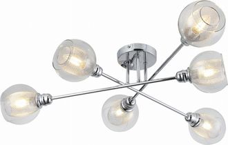 OEM Lampadario Candellux Dixi 36-61362 6xe14 Cromo Vetro Trasparente