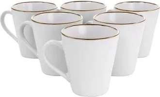 Elama Arthur 6 Piece Stoneware Mug Set in White at Nordstrom