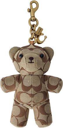 Coach Bear Bag Charm In Signature Jacquard - Dames - Sleutelhangers & Tashangers - Beige - ONE Size - Katoen - Accessoires