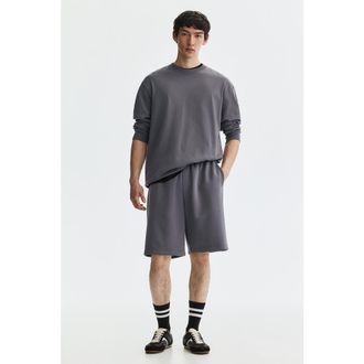H&M Relaxed Fit Interlock Shorts in Dark Gray at Nordstrom, Size Xx-Large