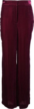 Stella McCartney Wijde fluwelen broek - Dames - Wijde Broeken - Rood - S - Broeken