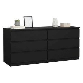Dmora Dmora - Aparador Giselle, Buf&eacute; De Sal&oacute;n, Aparador De Sal&oacute;n, Despensa De Cocina, 154x50 H70 Cm, Negro