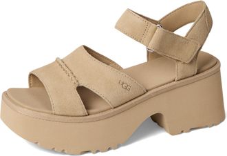 UGG Womens W New Heights Ankle Strap Sandals, Mustard Seed, 6 UK