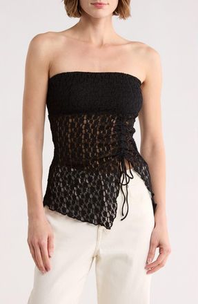 Abound Lace Asymmetrical Hem Tube Top in Black at Nordstrom Rack, Size X-Small