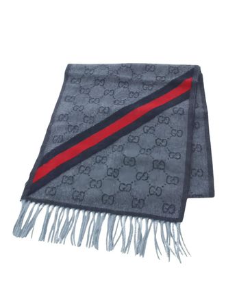 Gucci Sciarpa con motivo logo - Grigio