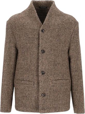 Emporio Armani Unstructured Jacket - Heren - Blazers - Bruin - L - Wol - Jassen