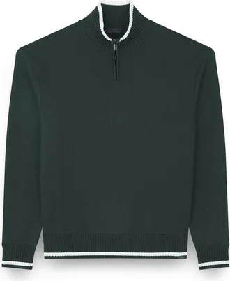Paul & Shark Soft Cool Touch wool half zip sweater, Man, Garden Topiary, Size: 3XL