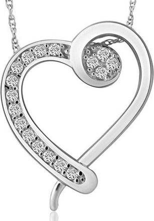 Pompeii3 1/4Ct Diamond Heart Pendant Necklace in 10k White, Yellow, or Rose Gold
