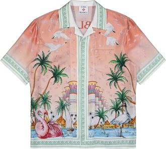 Casablanca Pink Ethereal Short Sleeve Silk Shirt