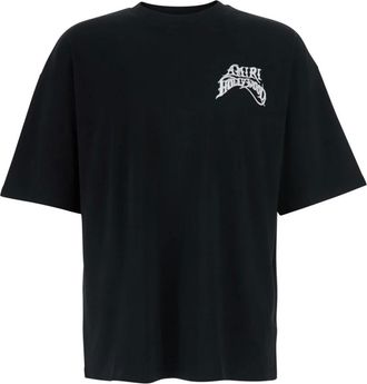 Amiri Tops, Heren, Zwart, S, Katoen, Ronde hals T-shirt