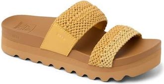 Reef Cushion Vista Hi Slide Sandal in Yellow Duo Braid at Nordstrom, Size 11