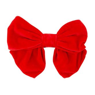 Patou Accessoires, Dames, Rood, ONE Size, Katoen, Rode Fluweel Strik Haarklem