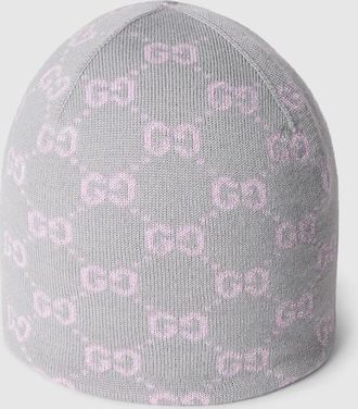 Gucci GG Wool Viscose Lam&eacute; Jacquard Hat, Grey