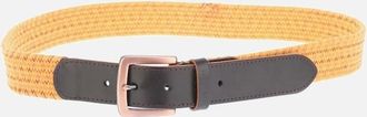 Ted Baker Mens Galan Leather Woven Belt - Yellow/Orange - Size: L/XL